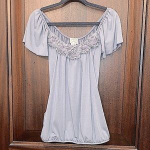 Eyelash couture blouse top, size S